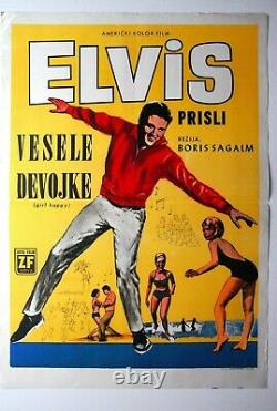 Elvis Presley Girl Happy 1965 Rare Original Exyugo Movie Poster Vesele Devojke