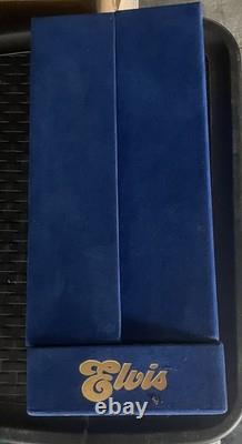 Elvis Presley Gold Decanter In A Perfect Blue Velvet Box with Cover Rare