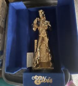 Elvis Presley Gold Decanter In A Perfect Blue Velvet Box with Cover Rare