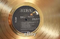 Elvis Presley Gold Lp Ltd Edition Rare Record Display Award Quality