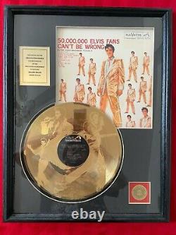 Elvis Presley Golden Record vol. 2 33 RPM 24kt Gold disc framed rare