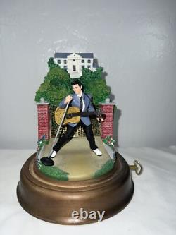 Elvis Presley Graceland Love Me Tender Music Box Glass Dome Extremely Rare