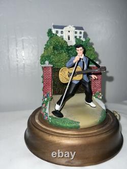 Elvis Presley Graceland Love Me Tender Music Box Glass Dome Extremely Rare