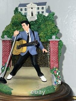 Elvis Presley Graceland Love Me Tender Music Box Glass Dome Extremely Rare