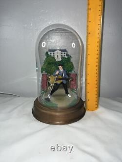 Elvis Presley Graceland Love Me Tender Music Box Glass Dome Extremely Rare
