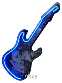 Elvis Presley Guitar Illuminating Neon Clock The King of Rock and Roll RARE
