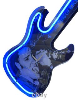 Elvis Presley Guitar Illuminating Neon Clock The King of Rock and Roll RARE