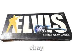 Elvis Presley Guitar Illuminating Neon Clock The King of Rock and Roll RARE