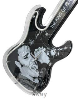 Elvis Presley Guitar Illuminating Neon Clock The King of Rock and Roll RARE