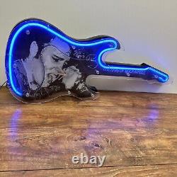 Elvis Presley Guitar Illuminating Neon Clock Very Rare The King of Rock and Roll
