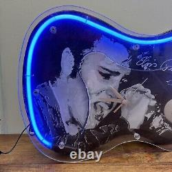 Elvis Presley Guitar Illuminating Neon Clock Very Rare The King of Rock and Roll