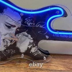 Elvis Presley Guitar Illuminating Neon Clock Very Rare The King of Rock and Roll