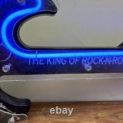Elvis Presley Guitar Illuminating Neon Clock Very Rare The King of Rock and Roll