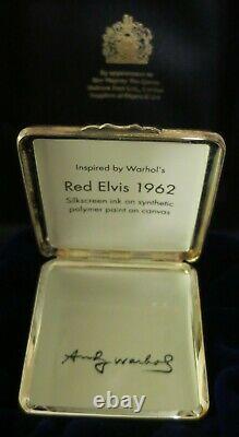 Elvis Presley Halcyon Days Enamels Red Elvis by Andy Warhol Very Rare with COA