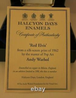 Elvis Presley Halcyon Days Enamels Red Elvis by Andy Warhol Very Rare with COA
