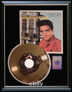 Elvis Presley Hard Headed Woman 45 RPM Gold Metalized Record Rare Non Riaa Award