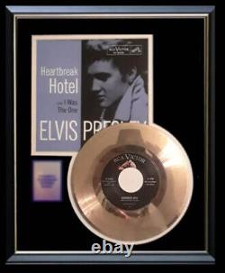 Elvis Presley Heartbreak Hotel 45 RPM Gold Record Rare Non Riaa Award Rare