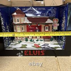 Elvis Presley Heartbreak Hotel Christmas Porcelain Display RARE Lighted Musical