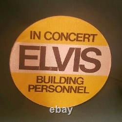 Elvis Presley In Concert Building Personnel Badge Yellow RARE Unused NM