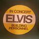 Elvis Presley In Concert Building Personnel Badge Yellow Rare Unused Nm
