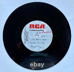 Elvis Presley It's Only Love Rare 1980 UK One-Sided Acetate