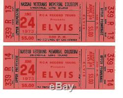 Elvis Presley June 1973 Rare Mint 2 Unused Consecutive Numbered Concert Tickets
