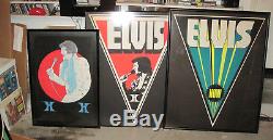 Elvis Presley Las Vegas Hilton Concert Banner LARGE 39 x 48 Framed RARE