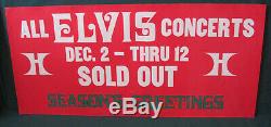 Elvis Presley Las Vegas Hilton Sold Out RED Banner Dec 2 Thru 12 RARE 1976