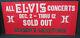 Elvis Presley Las Vegas Hilton Sold Out Red Banner Dec 2 Thru 12 Rare 1976