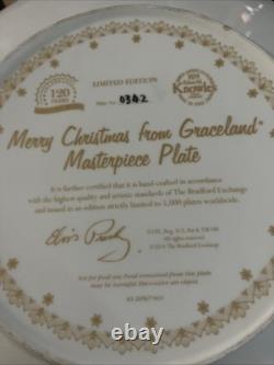 Elvis Presley Merry Christmas From Graceland Masterpiece Plate Large 2014 Rare