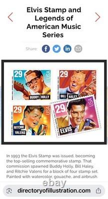 Elvis Presley ORIGINAL POSTAGE STAMP LITHOGRAPH Limited Edition RARE