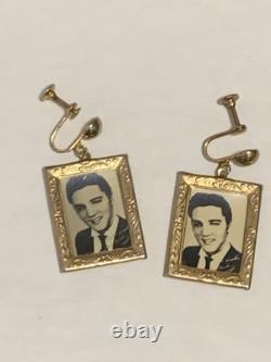 Elvis Presley- Original 1956 Gold Tone Loving You Earrings Rare