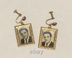 Elvis Presley- Original 1956 Gold Tone Loving You Earrings Rare