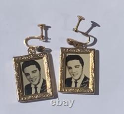 Elvis Presley- Original 1956 Gold Tone Loving You Earrings Rare