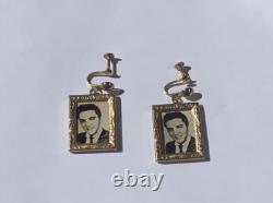 Elvis Presley- Original 1956 Gold Tone Loving You Earrings Rare