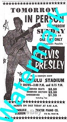 Elvis Presley Original 1957 Hawaii Concert Ticket From Honolulu Stadium Rare