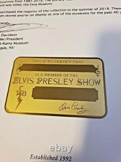 Elvis Presley Original Rare Gold Backstage Pass, Only 24 Were Blank out of 100
