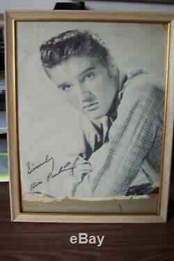 Elvis Presley Original Rare Photo With Signed Autograph From Estate Sale Framed