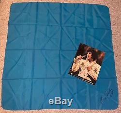 Elvis Presley Owned Concert Scarf / Las Vegas Hilton 1974 Rare Teal Color / COA