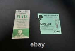 Elvis Presley PARKING PASS PLUS Concert Ticket Stub Pontiac Michigan 1975 Rare