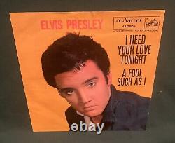 Elvis Presley RCA 47-7506 A Fool Such As I 45 With RARE AD Sails Sleeve 1959 MINT