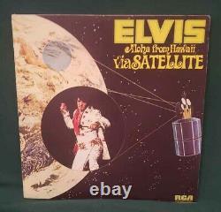 Elvis Presley RCA Aloha Via Satellite LP VPSX-6089 Store Display Ad 1973 RARE