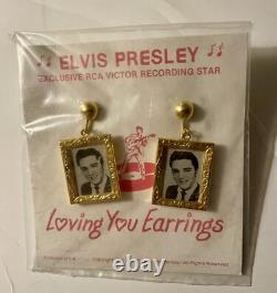 Elvis Presley Rare 1956 EPE Loving You Earrings Mint In Sealed Bag