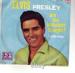 Elvis Presley Rare 33 Compact 45 Spanish Original Are You Lonesome Tonight 1961