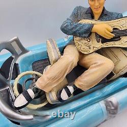 Elvis Presley Rare Blue Cadillac Cookie Jar Playing Guitar Clean Read