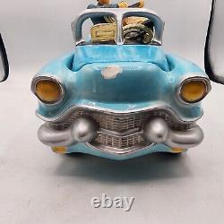 Elvis Presley Rare Blue Cadillac Cookie Jar Playing Guitar Clean Read