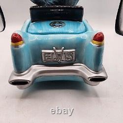 Elvis Presley Rare Blue Cadillac Cookie Jar Playing Guitar Clean Read