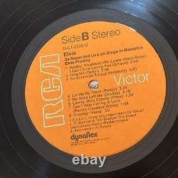 Elvis Presley Rare DJ Promo Copy Recorded Live On Stage In Memphis Vinyl Record