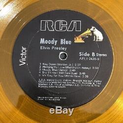 Elvis Presley Rare Experimental Yellow Vinyl Moody Blue Lp 1977 Nice! 33 45