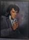 Elvis Presley Rare Framed Portrait Painting By Loxi Sibley Original